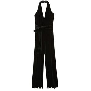 Banana Republic Black Velvet Halter Jumpsuit